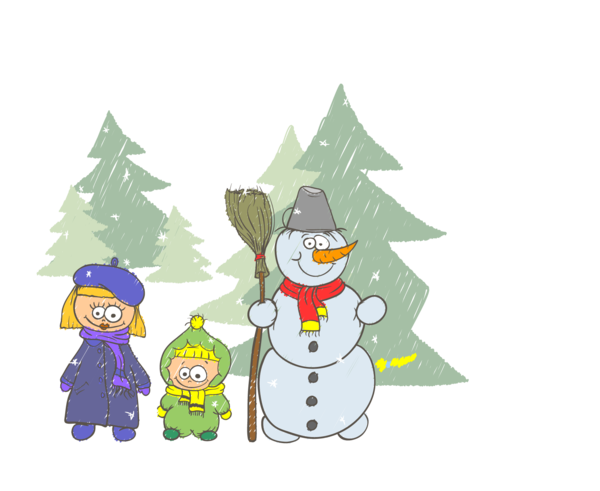 Transparent Drawing Snowman Winter Christmas Ornament for Christmas