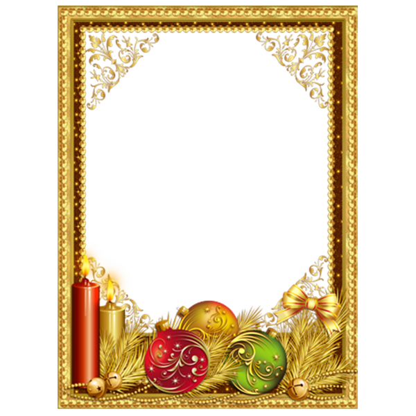 Transparent Christmas Picture Frame Gold Rectangle for Christmas