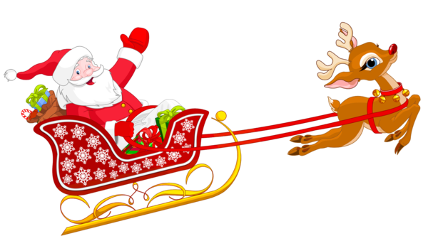 Transparent Santa Claus Sled Cartoon Christmas Ornament Deer for Christmas