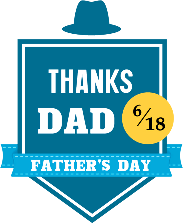 Transparent fathers-day Turquoise Line Logo for happy fathers day for Fathers Day