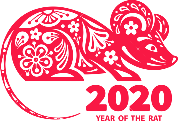 Transparent New Year 2020 Line art Font Coloring book for Happy New Year 2020 for New Year