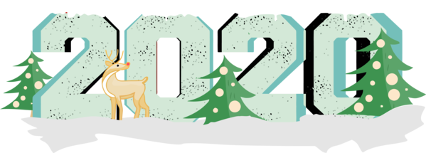 Transparent New Years 2020 Deer Font Wildlife for Happy New Year 2020 for New Year