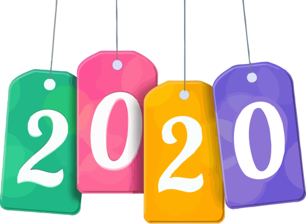 Transparent New Years 2020 Text Font Material property for Happy New Year 2020 for New Year