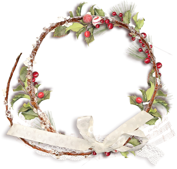 Transparent Christmas Ornament Wreath Twig Christmas Decoration for Christmas