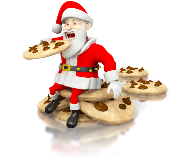 Transparent Santa Claus Chocolate Chip Cookie Biscuits Christmas Ornament Figurine for Christmas