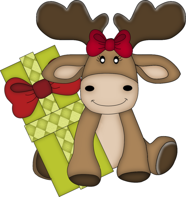 Transparent Christmas Santa Claus Reindeer Giraffidae Deer for Christmas