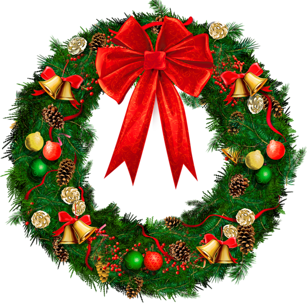 Transparent Wreath Garland Christmas Ornament Fir Evergreen for Christmas