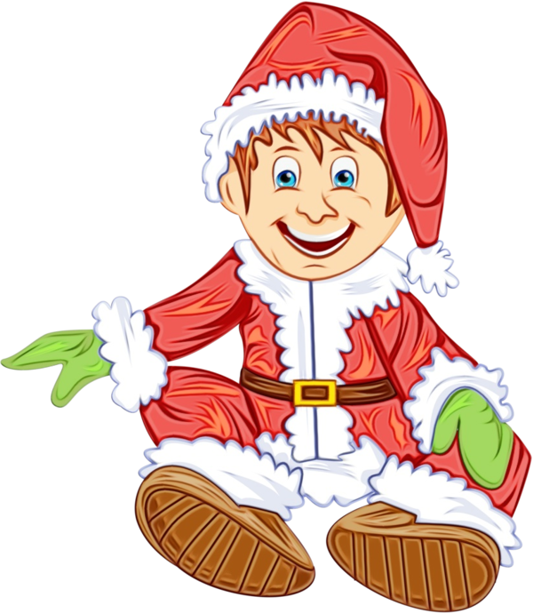 Transparent Santa Claus Christmas Day Christmas Elf Cartoon Fictional Character for Christmas