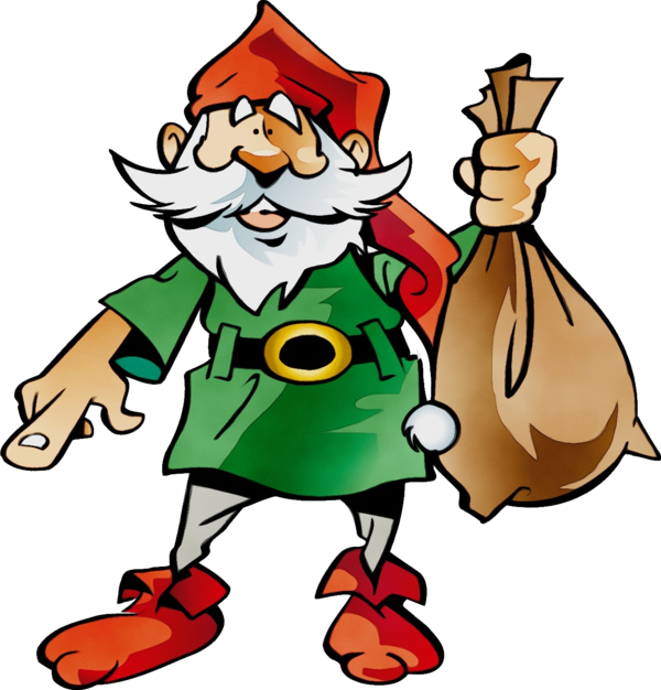 Transparent Christmas New Year Dwarf Cartoon Christmas Elf for Christmas