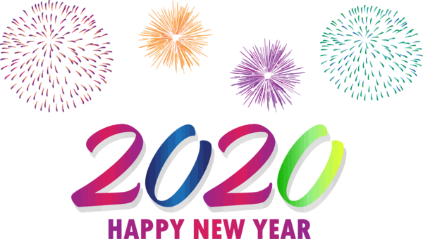 Transparent New Years 2020 Fireworks Text New Years Day for Happy New Year 2020 for New Year
