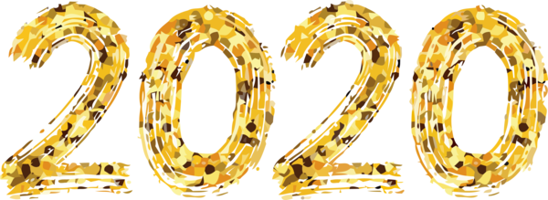 Transparent New Year 2020 Yellow Body jewelry Font for Happy New Year 2020 for New Year