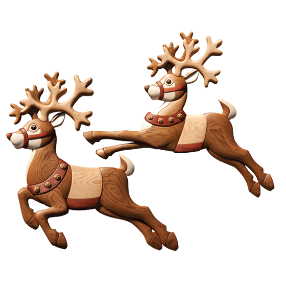 Transparent Reindeer Intarsia Santa Claus Christmas Decoration Deer for Christmas