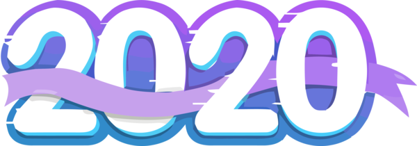 Transparent New Years 2020 Text Line Font for Happy New Year 2020 for New Year