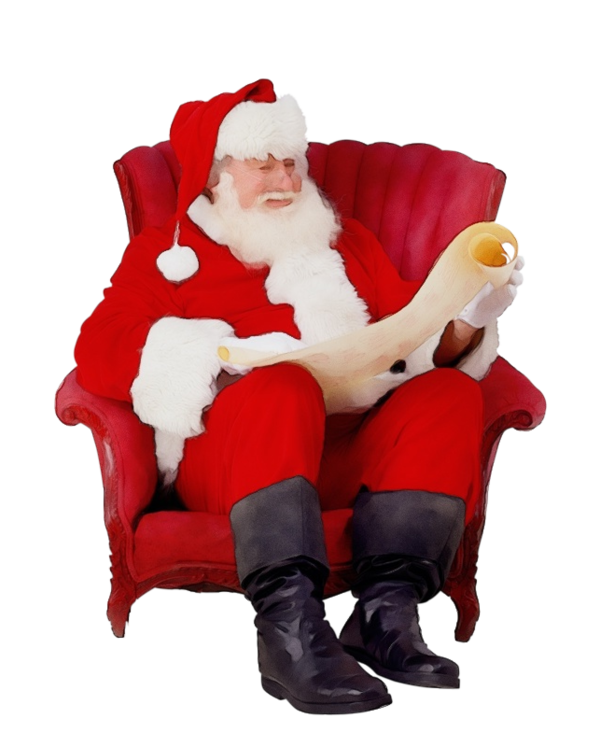 Transparent Santa Claus Fictional Character Lap for Christmas