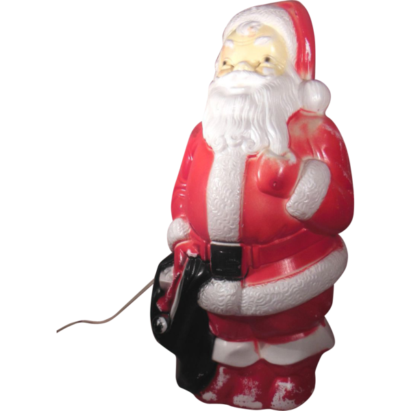 Transparent Santa Claus Blow Molding Plastic Christmas Ornament Figurine for Christmas