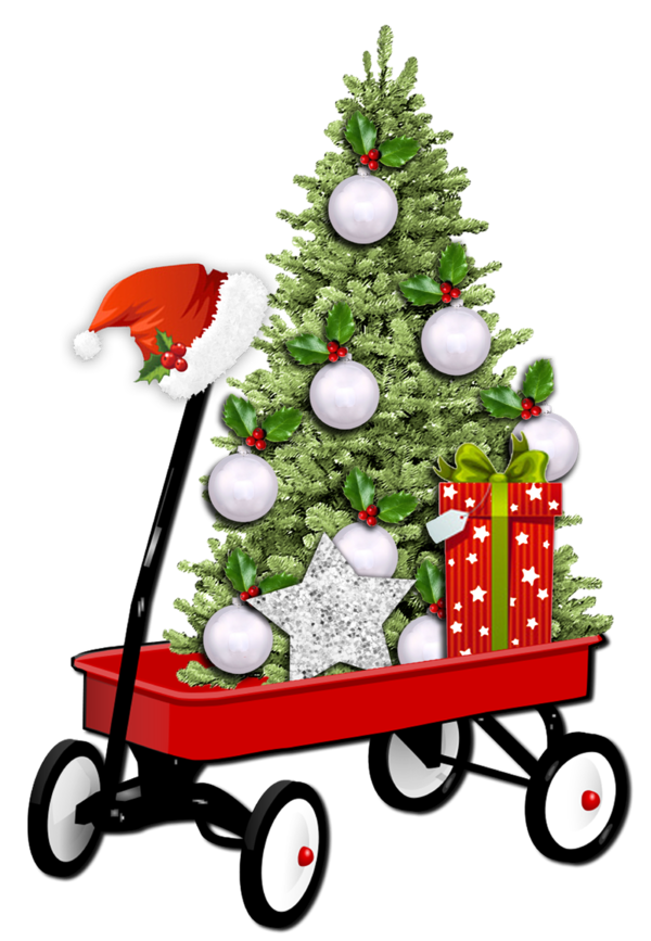 Transparent Wagon Cart Toy Wagon Christmas Tree Christmas Decoration for Christmas