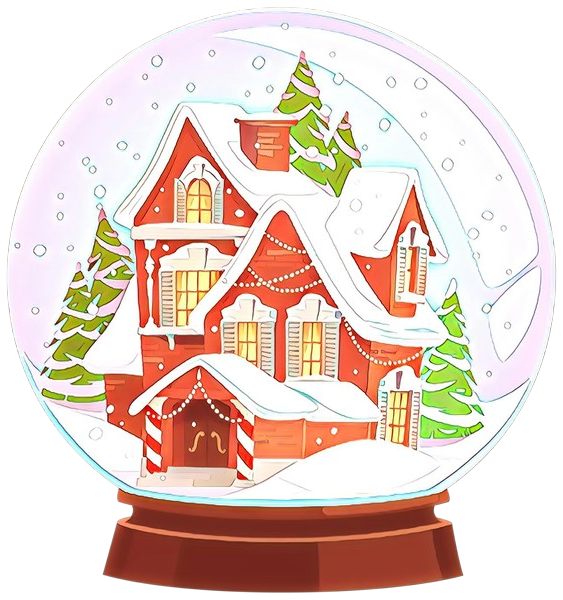 Transparent Christmas Day Santa Claus Christmas Ornament House Cottage for Christmas