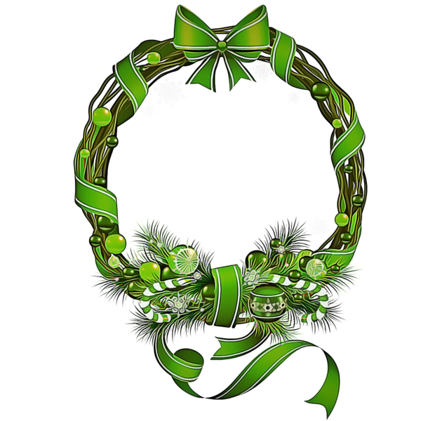 Transparent Wreath Leaf Green for Christmas