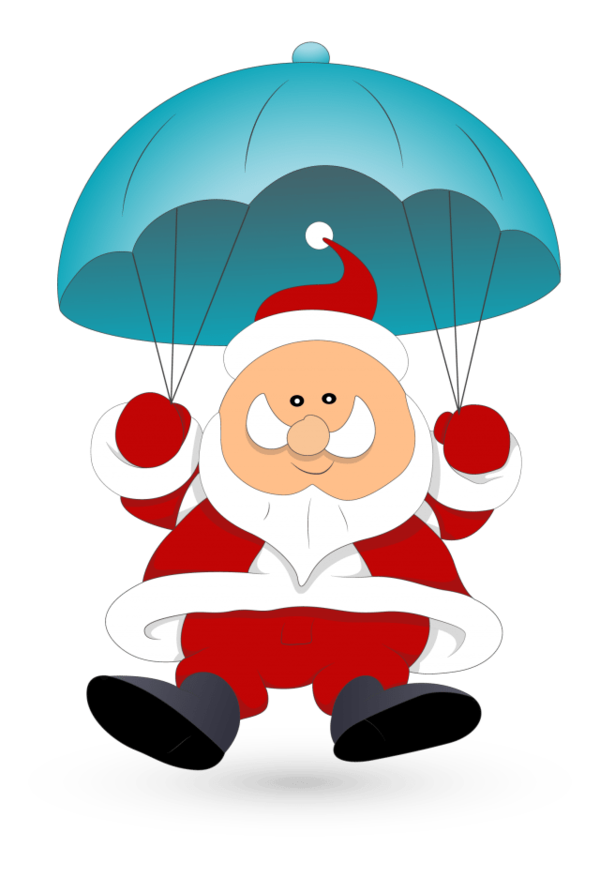 Transparent Santa Claus Parachute Christmas Cartoon for Christmas