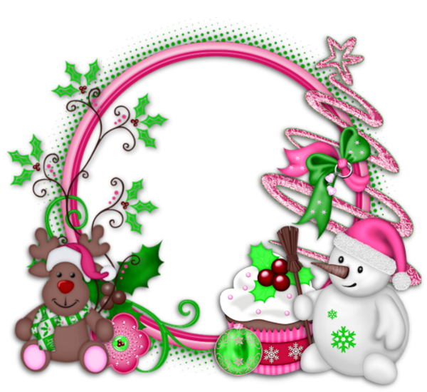 Transparent Animation Film Frame Pink Christmas Decoration Decor for Christmas