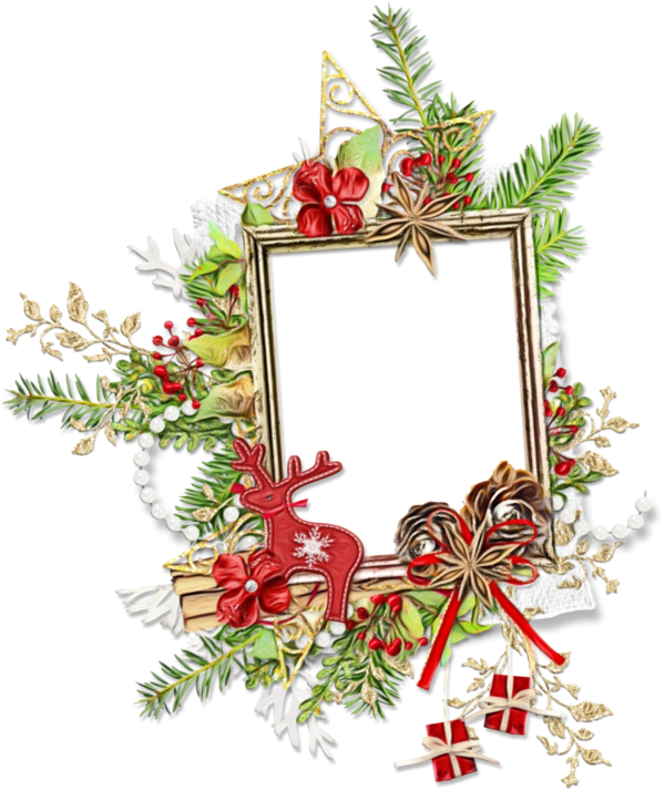 Transparent Christmas Decoration Holly Picture Frame for Christmas