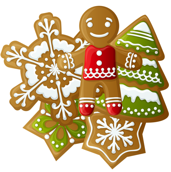 Transparent Cuccidati Chocolate Chip Cookie Gingerbread Man Christmas Ornament Food for Christmas