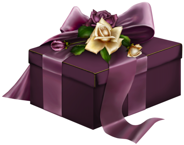 Transparent Gift Purple Box Flower for Christmas