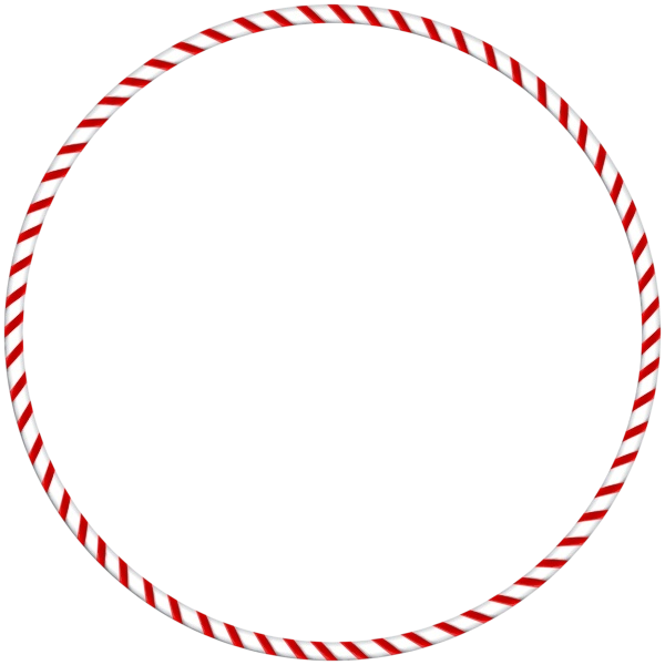 Transparent Candy Cane Christmas Day Picture Frames Line Circle for Christmas