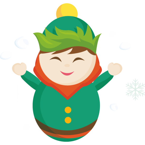 Transparent Cartoon Color Green Christmas Ornament Smile for Christmas