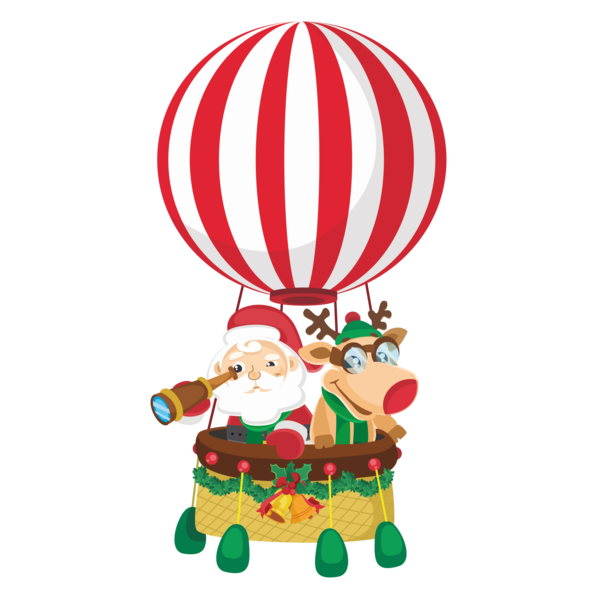 Transparent Santa Claus Reindeer Christmas Day Christmas Hot Air Balloon for Christmas