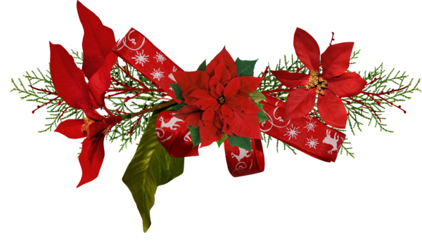 Transparent Christmas Flower Poinsettia Christmas Ornament for Christmas