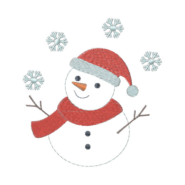 Transparent Snowman Embroidery Christmas Day Snow for Christmas