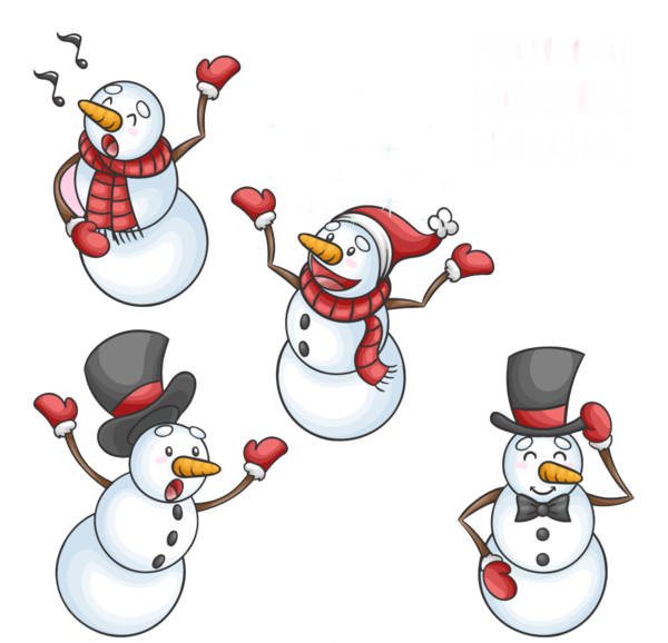 Transparent Snowman Animation Element Flightless Bird for Christmas