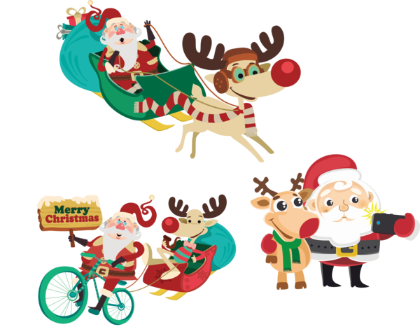 Transparent Santa Claus Christmas Sled Christmas Decoration Font for Christmas