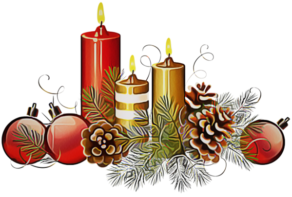 Transparent Candle Lighting Christmas Eve for Christmas