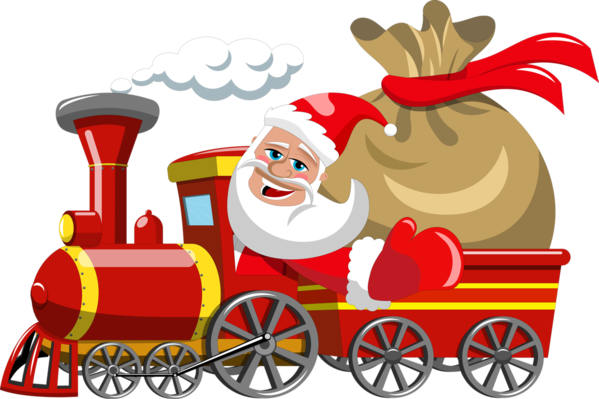 Transparent Train Santa Claus Christmas Day Christmas for Christmas
