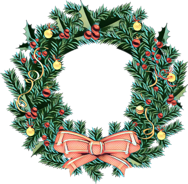 Transparent Wreath Ebenezer Scrooge Christmas Oregon Pine for Christmas