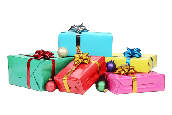 Transparent Present Turquoise Gift Wrapping for Christmas