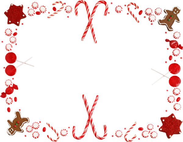 Transparent Candy Cane Christmas Borders And Frames Point Heart for Christmas