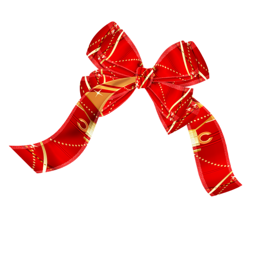 Transparent Ribbon Knot Christmas Red for Christmas
