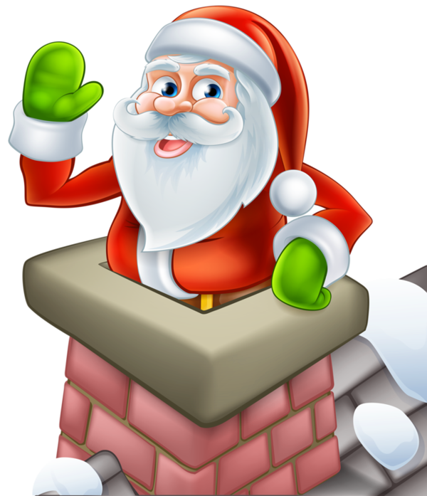 Transparent Santa Claus Chimney Christmas for Christmas