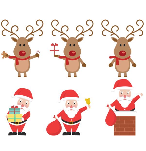 Transparent Rudolph Santa Claus Reindeer Font Christmas Ornament for Christmas