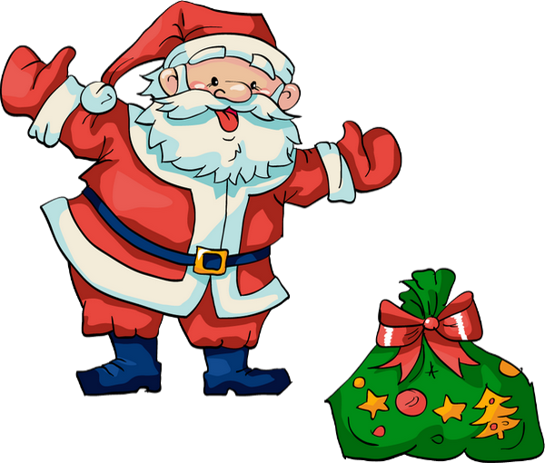 Transparent Santa Claus Christmas Day Gift Cartoon for Christmas