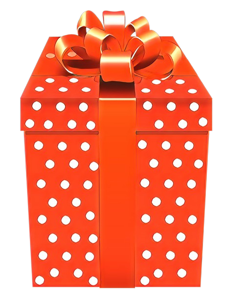 Transparent Gift Wrapping Christmas Gift Gift Orange Polka Dot for Christmas