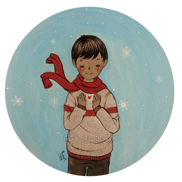 Transparent Thumb Character Christmas Ornament Cartoon Plate for Christmas