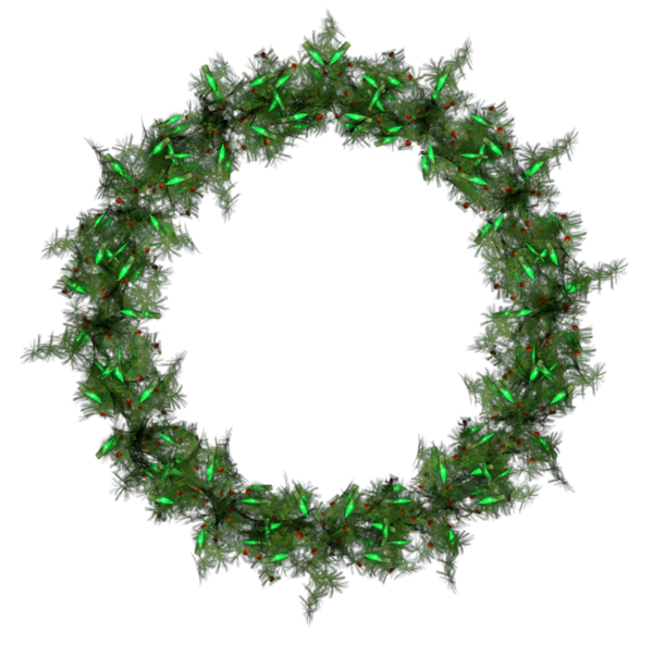 Transparent Wreath Christmas Day Spruce Green Leaf for Christmas