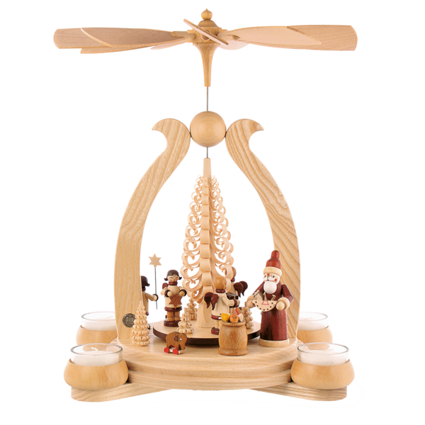 Transparent Ore Mountains Santa Claus Christmas Day Nativity Scene Beige for Christmas