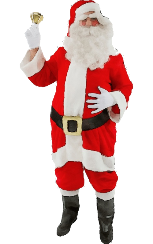 Transparent Santa Claus Mascot Costume for Christmas