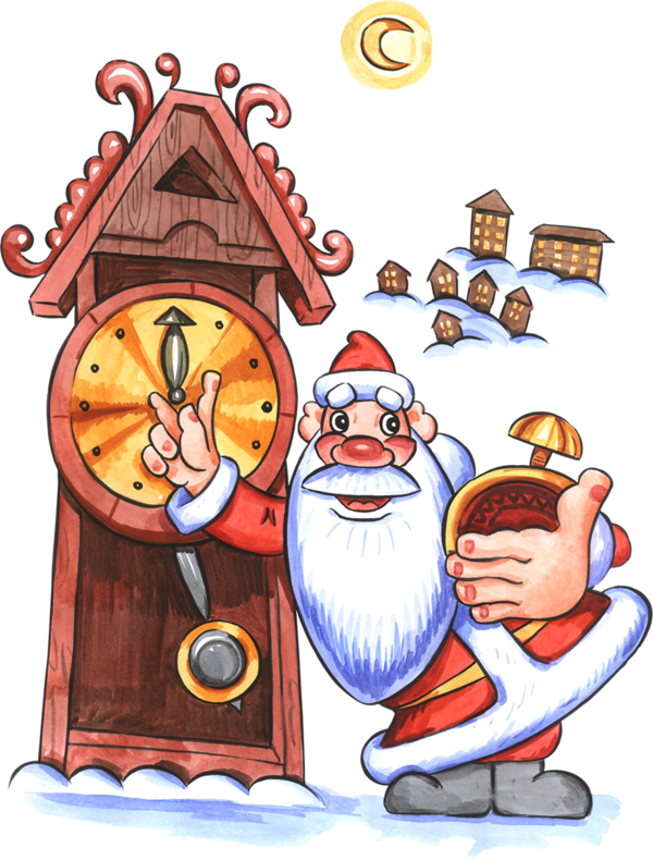 Transparent Greeting Santa Claus Christmas Cartoon for Christmas