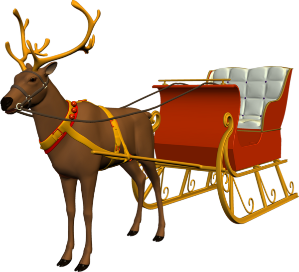 Transparent Reindeer Santa Claus Sled Deer for Christmas